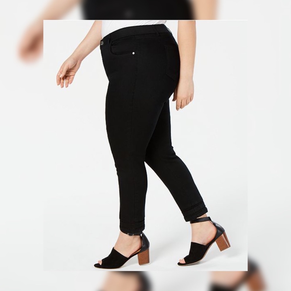 Style & Co Plus Size Crochet-Trim Pants Jeans
